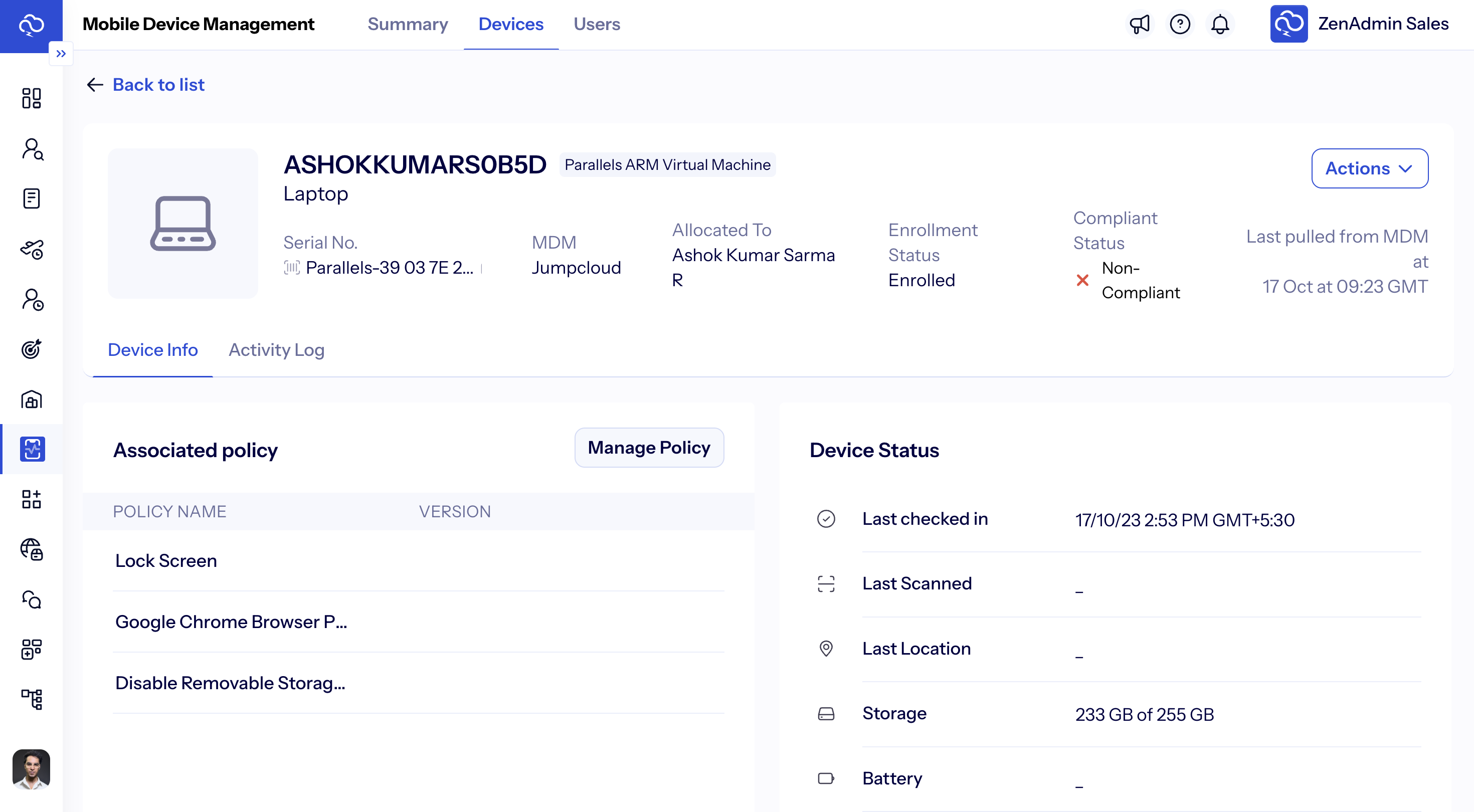 mobile device management for BFSI 